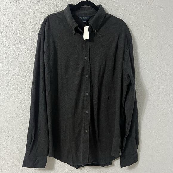 Brooks Brothers New Button Down Shirt Mens XL Gray Long Sleeve 100% Cotton - Picture 1 of 7